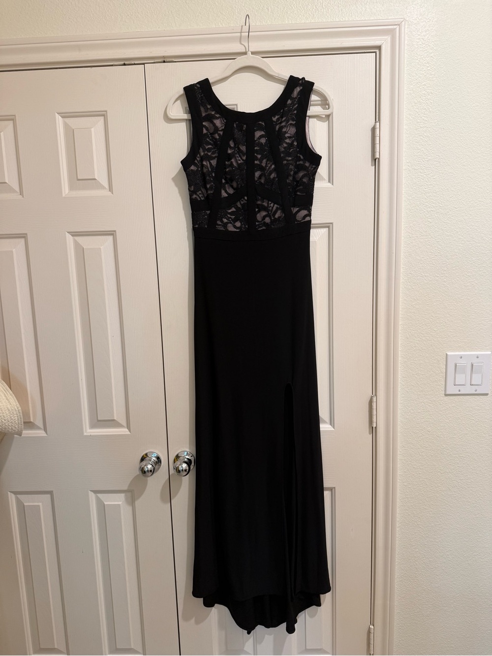 Morgan & Co. Black Lace Bodice Maxi Dress